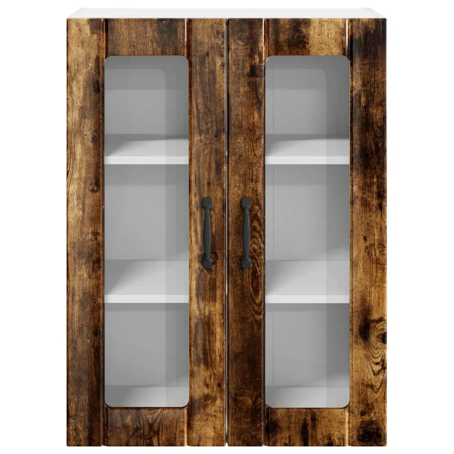 Cabinet en verre mural LUCCA Chêne fumé 60 x 31 x 80 cm - 6
