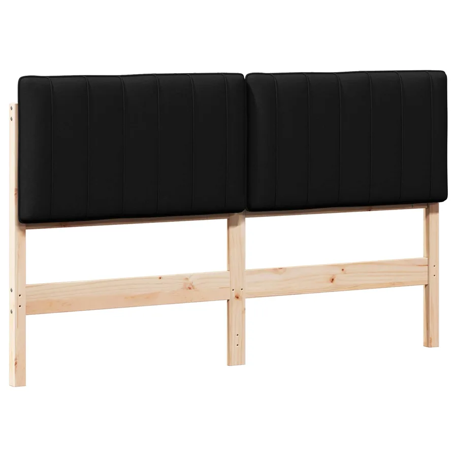 Tête de lit capitonnée Marron et Noir 150 cm Pin massif - 2