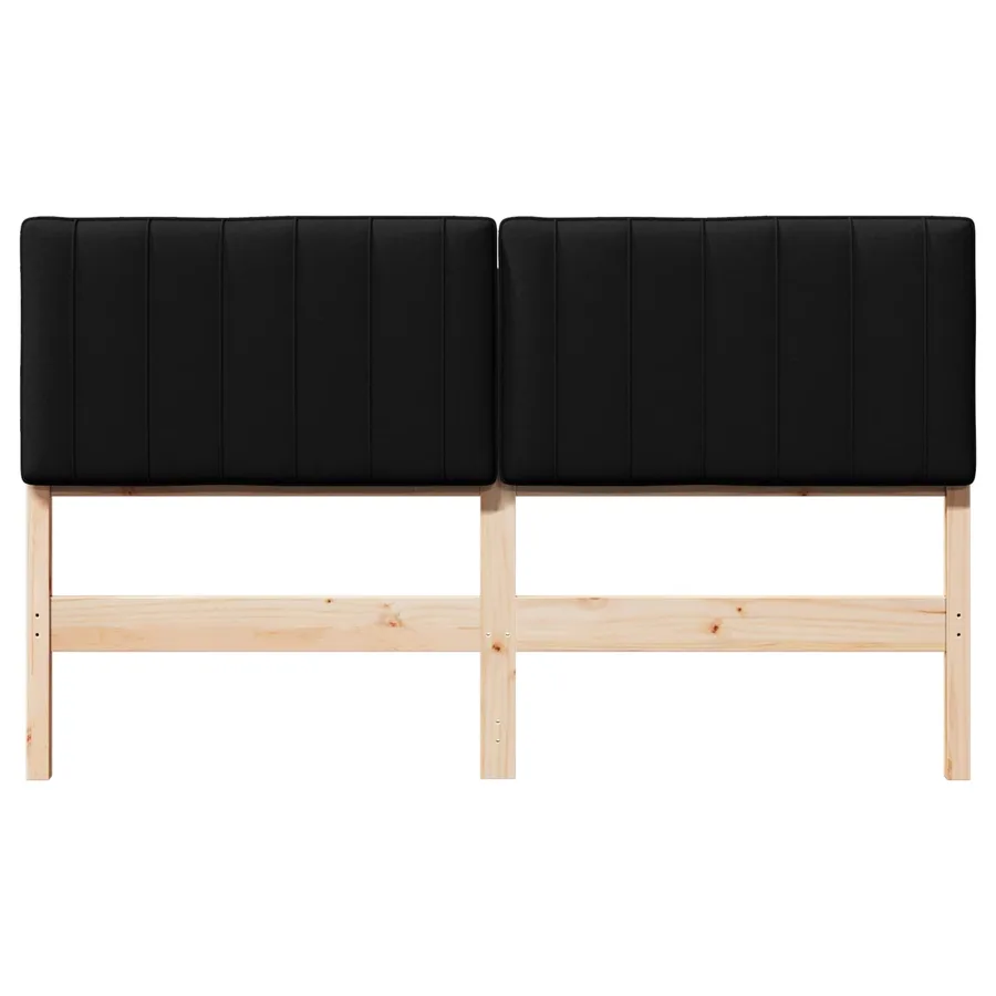 Tête de lit capitonnée Marron et Noir 150 cm Pin massif - 4