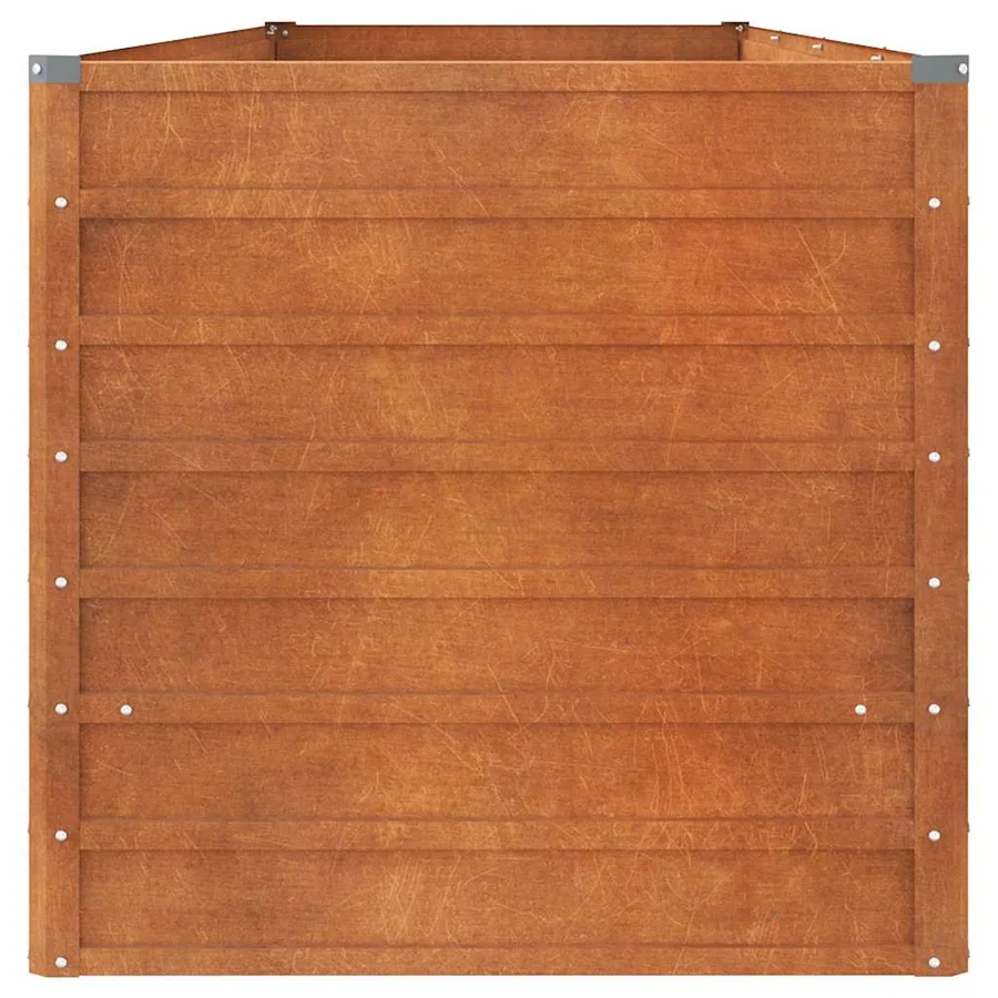 Lit surélevé de jardin rouillé 320x80x77 cm acier corten - 5