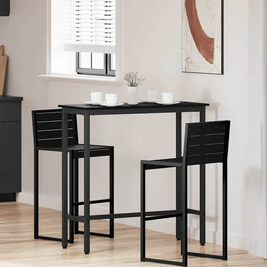 table Chêne noir 100 x 40 x 100,5 cm Bois d'ingénierie et acier