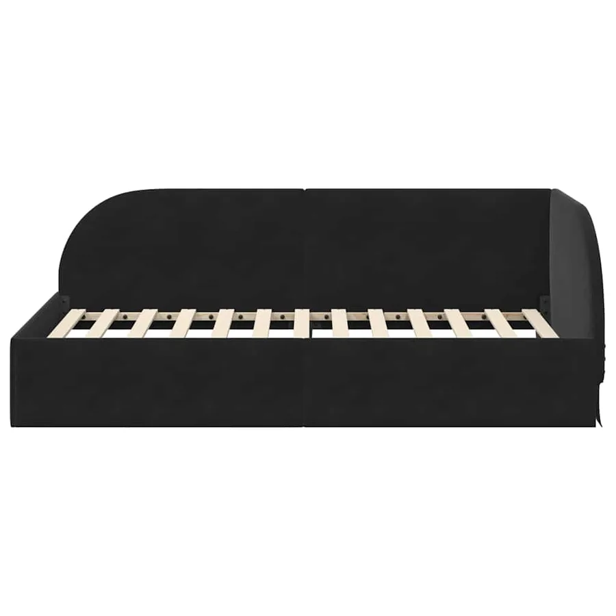 Cadre de lit d'angle Noir 90 cm x 200 cm Velours - 5