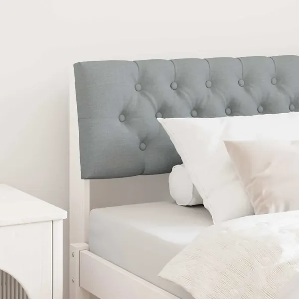 Tête de lit capitonnée Gris clair 100 cm Pin massif