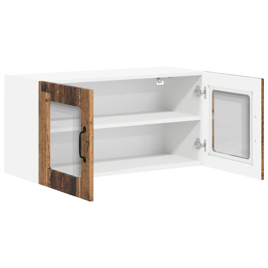 Cabinet en verre mural LUCCA Bois ancien 80 x 31 x 40 cm - 5