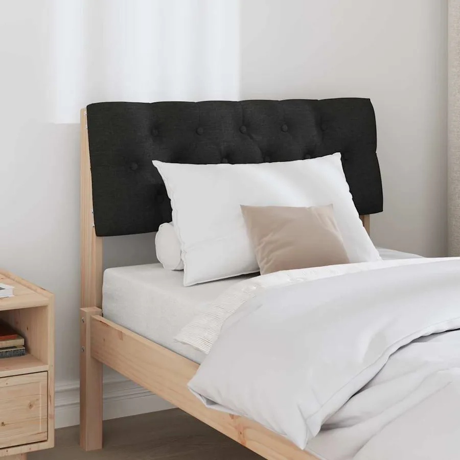 Tête de lit capitonnée Noir 80 cm Pin massif - 3