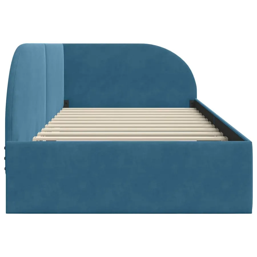 Cadre de lit d'angle Bleu 90 cm x 200 cm Velours - 6