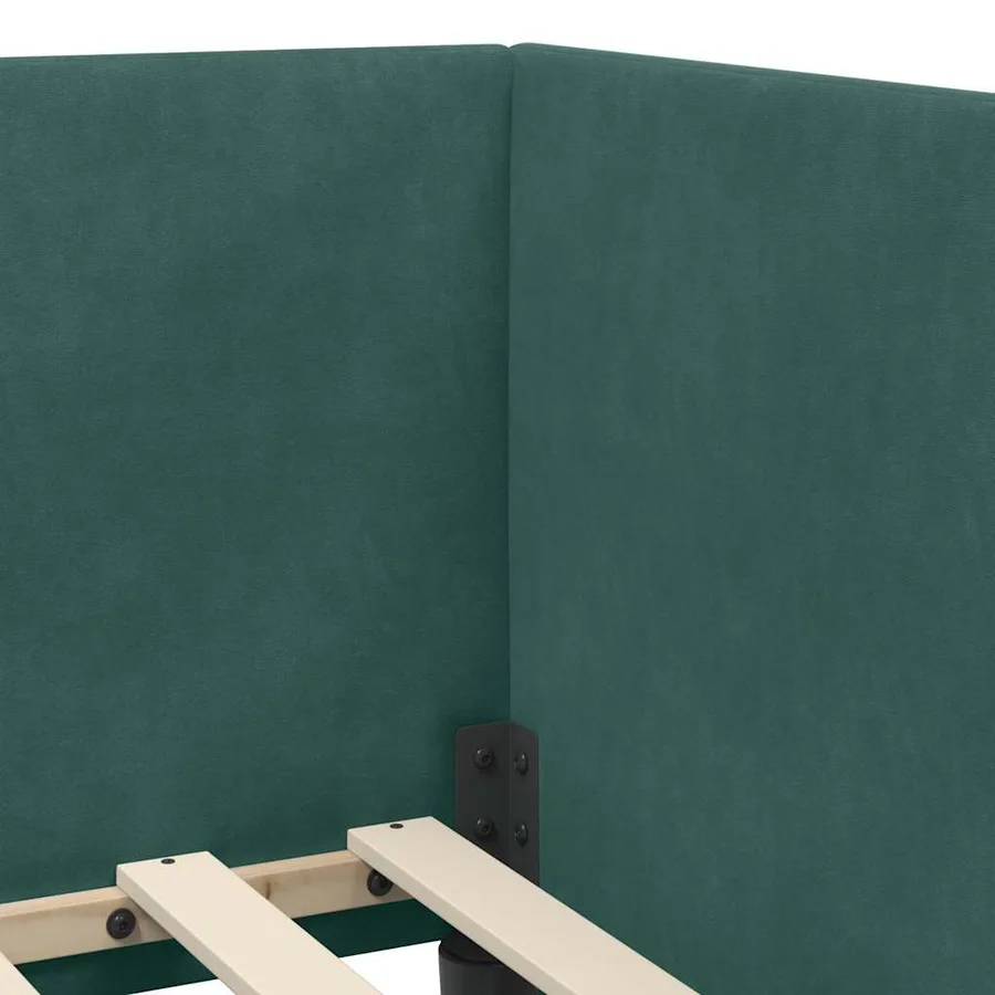 Cadre de lit d'angle avec matelas 2 pcs Vert Velours - 8