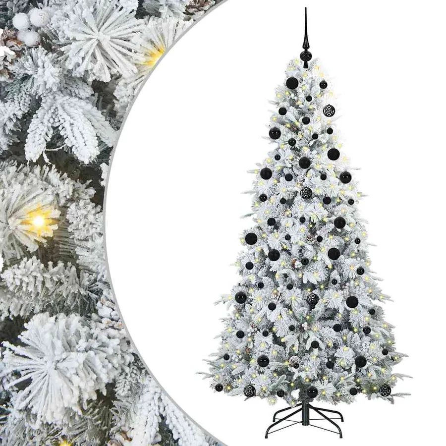 Sapin de Noël Artificiel à Branches Articulées Blanc 210 cm - 2