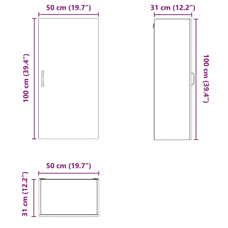 Meuble mural LUCCA Blanc brillant 50 x 31 x 100 cm - 14