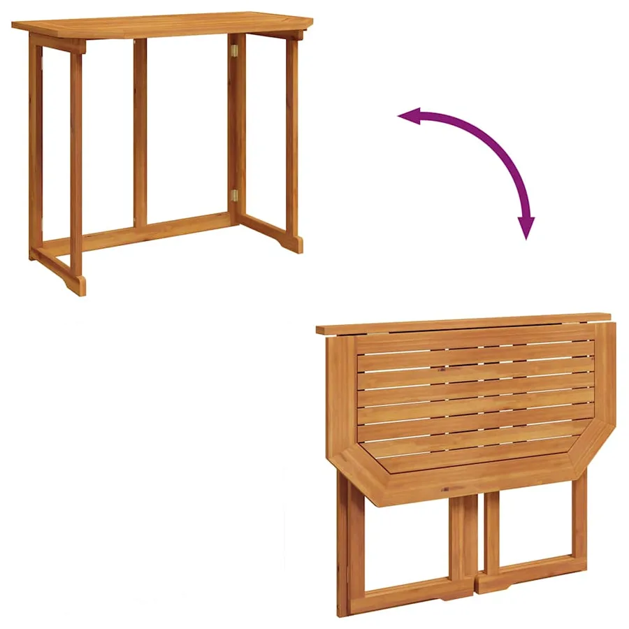 Table de bistro 90x50x75 cm Bois d'acacia massif - 8