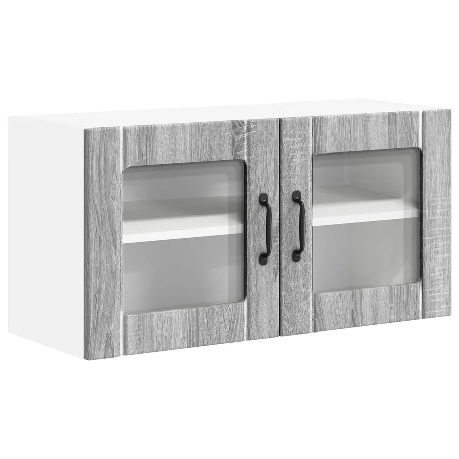Cabinet en verre mural LUCCA Sonoma gris 80 x 31 x 40 cm - 2