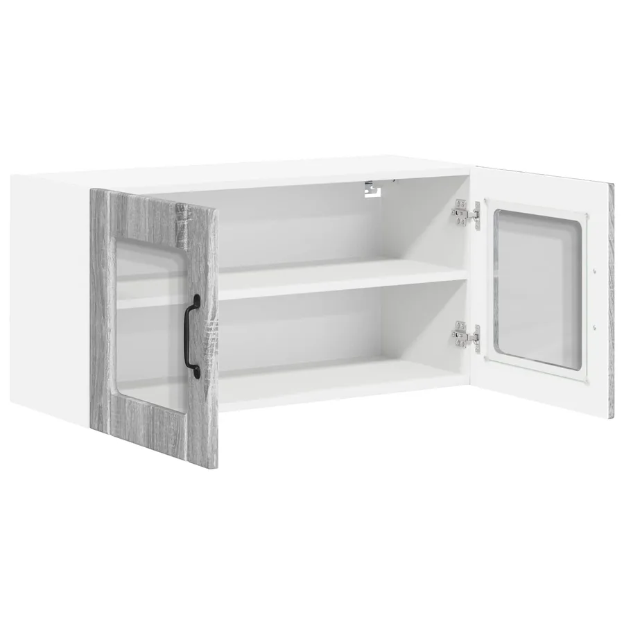Cabinet en verre mural LUCCA Sonoma gris 80 x 31 x 40 cm - 5