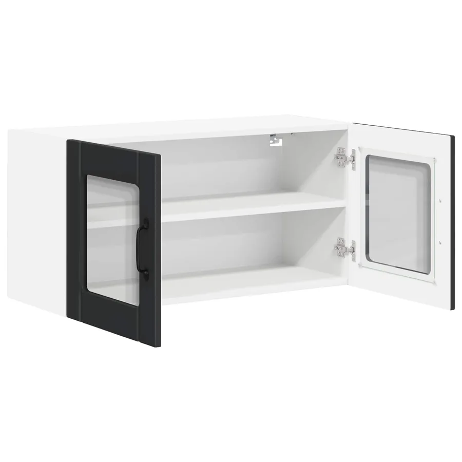 Cabinet en verre mural LUCCA Noir 80 x 31 x 40 cm - 5