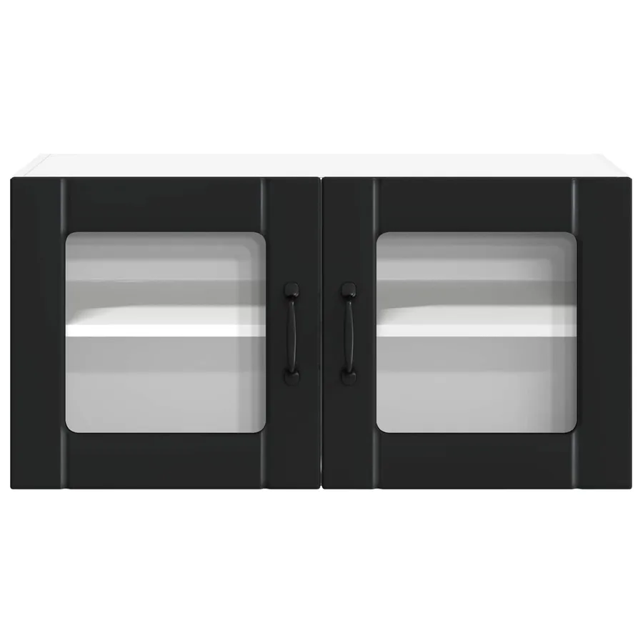 Cabinet en verre mural LUCCA Noir 80 x 31 x 40 cm - 6