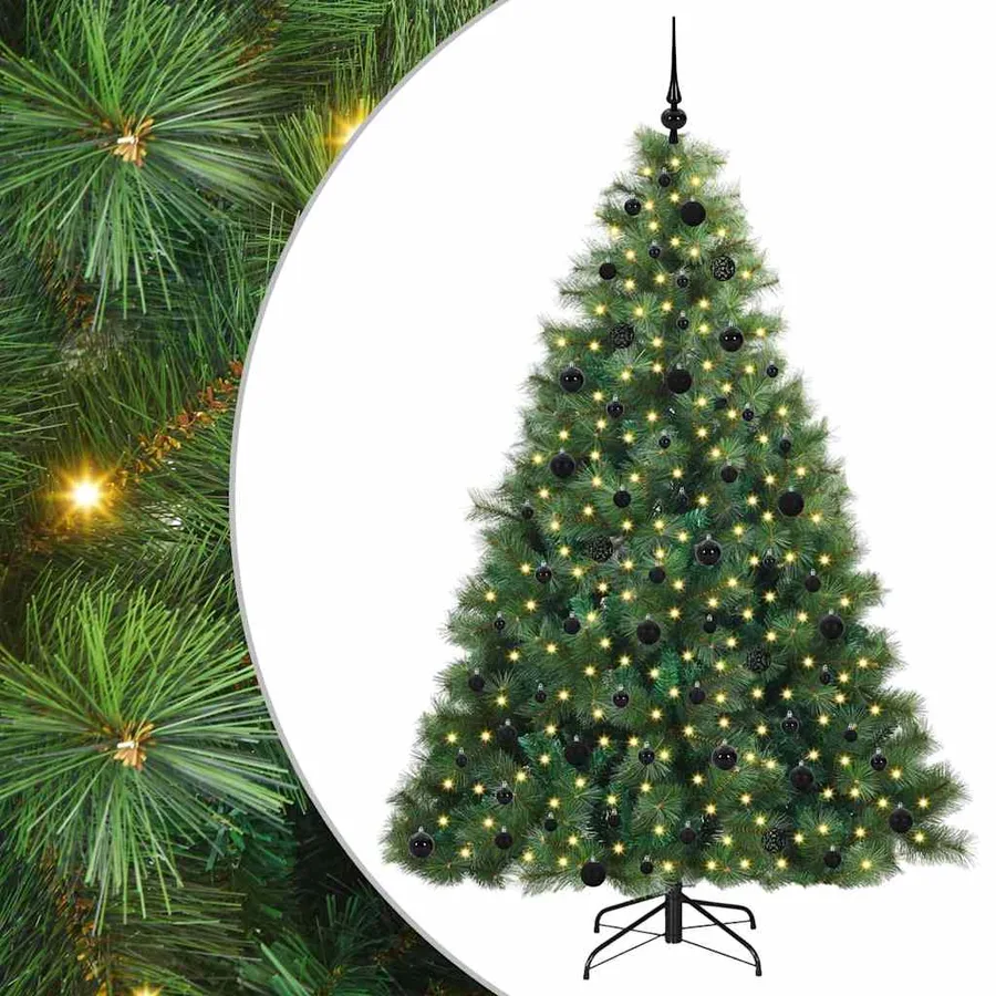 Sapin de Noël artificiel avec 300 LED Vert 210 cm PE et PVC - 2