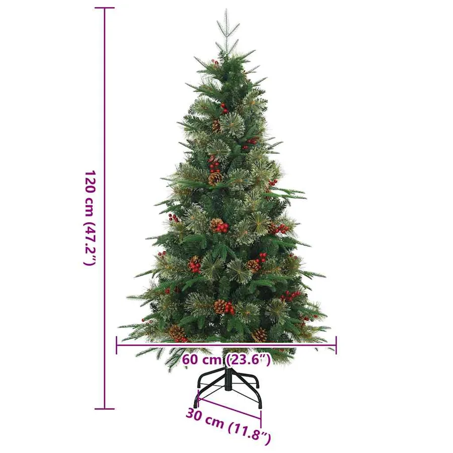 Sapin de Noël Artificiel à Branches Articulées Vert 120 cm - 9