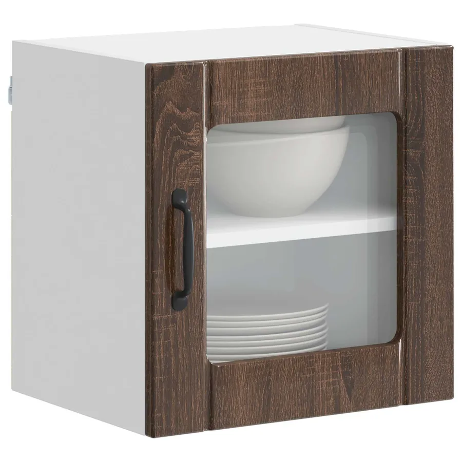 Cabinet en verre mural LUCCA 2 pcs Chêne brun 40 x 31 x 40 cm - 3