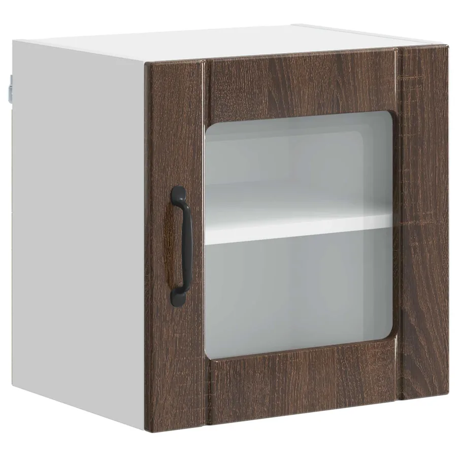 Cabinet en verre mural LUCCA 2 pcs Chêne brun 40 x 31 x 40 cm - 5