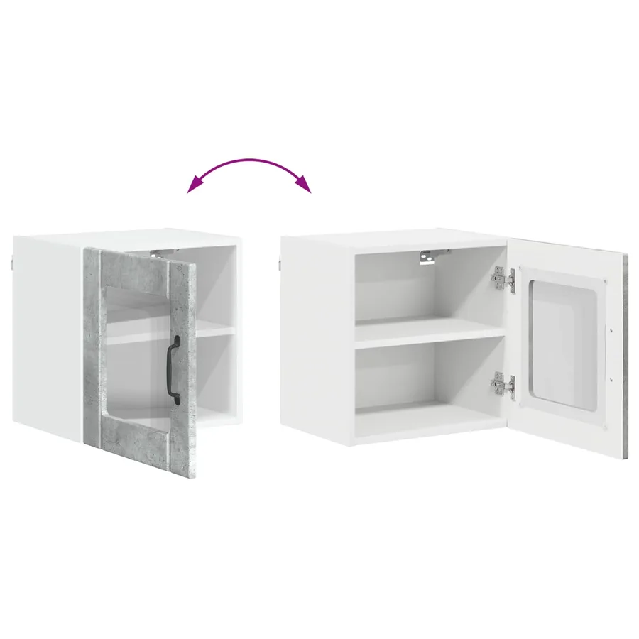 Cabinet en verre mural LUCCA Gris béton 40 x 31 x 40 cm - 11