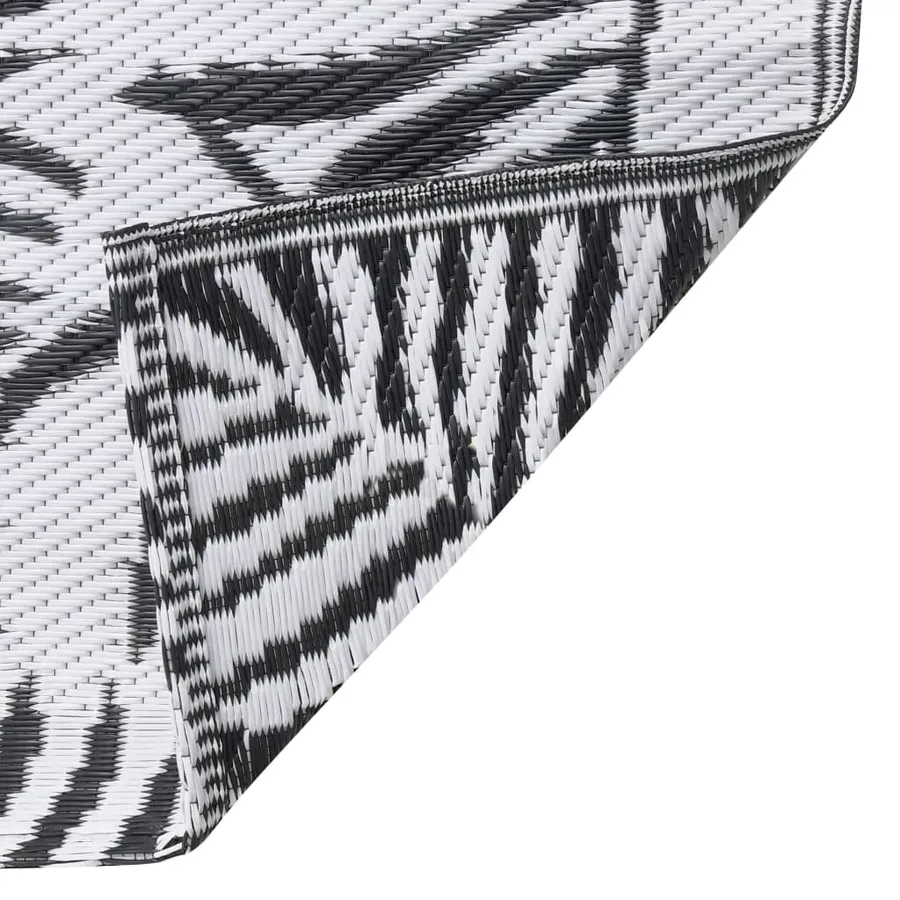 Outdoor rug ARAKIL White and black 190x290 cm PP - 6