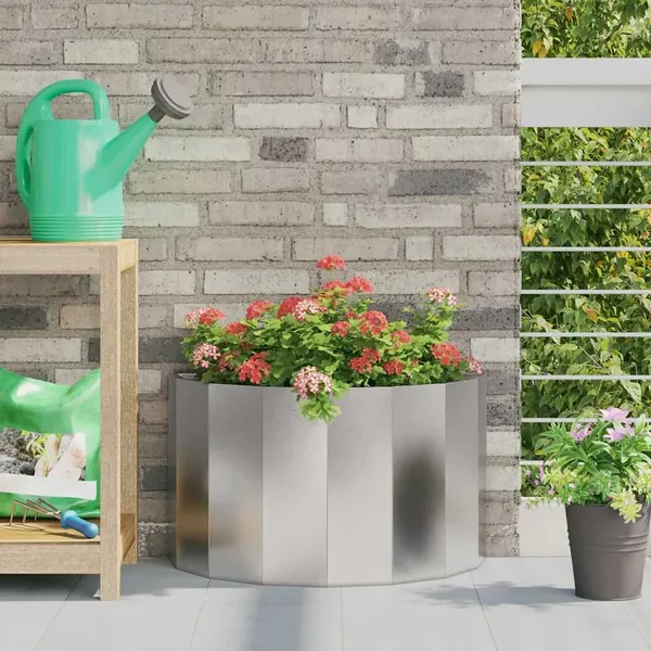 Jardinière Argent 60 x 30 x 35 cm Acier inoxydable
