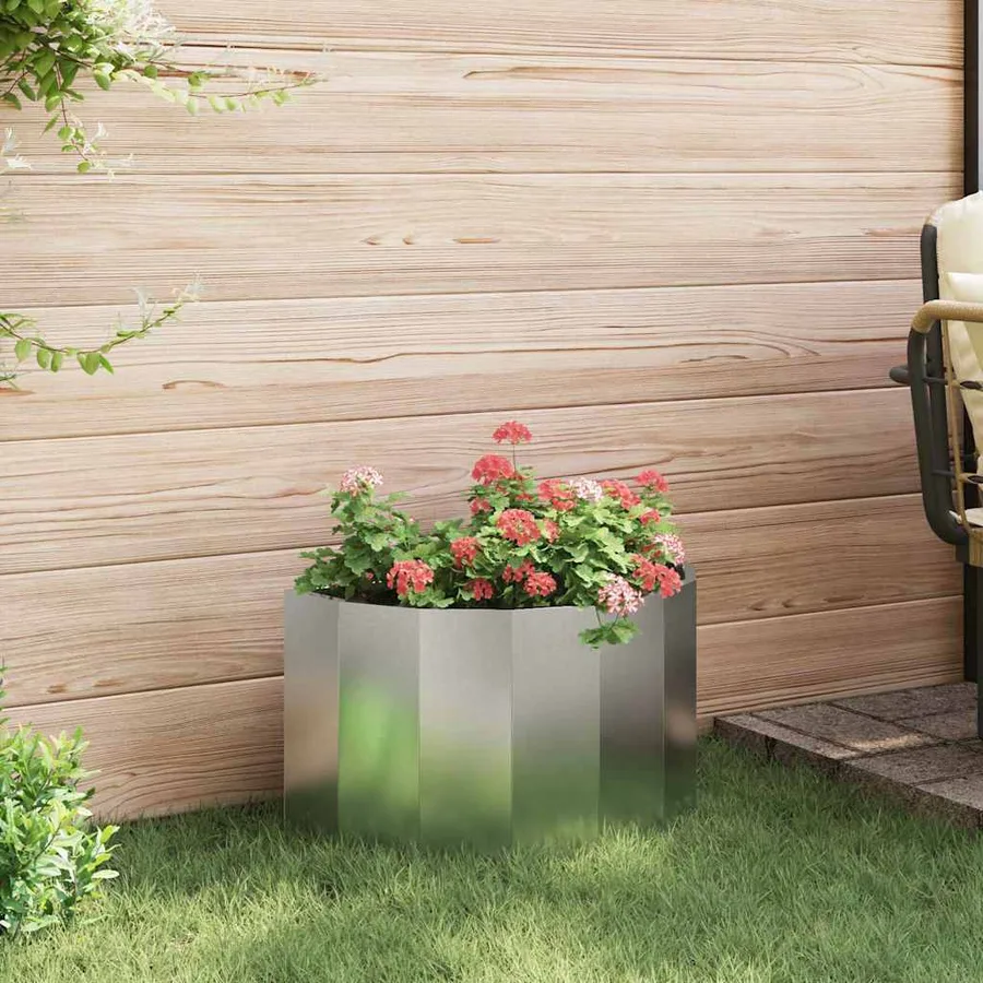 Jardinière Argent 60 x 30 x 35 cm Acier inoxydable - 4
