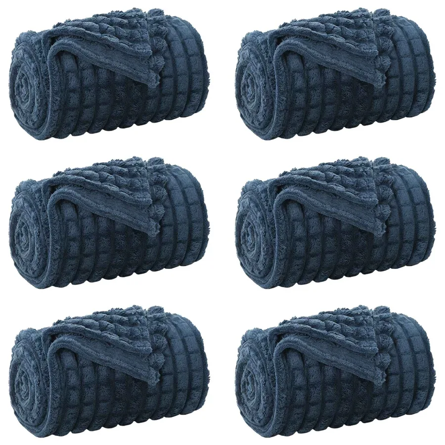Couvertures à jeter 6 pcs Bleu marine 270 x 240 cm Toison - 2