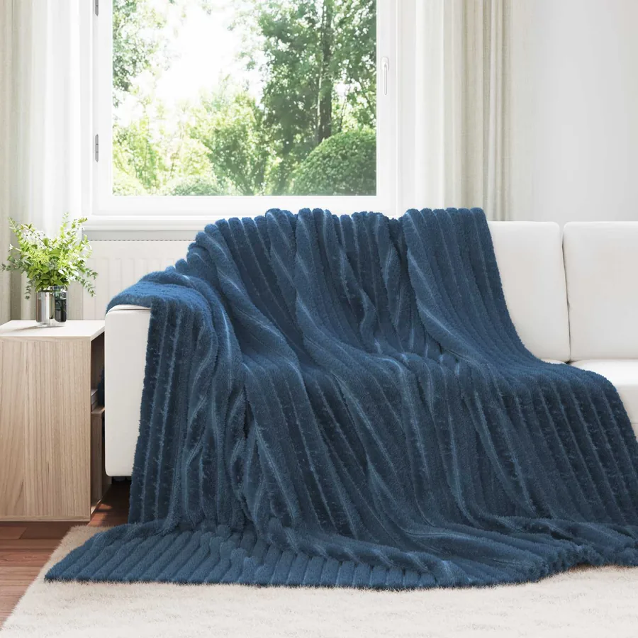 Couvertures à jeter 6 pcs Bleu marine 270 x 240 cm Toison