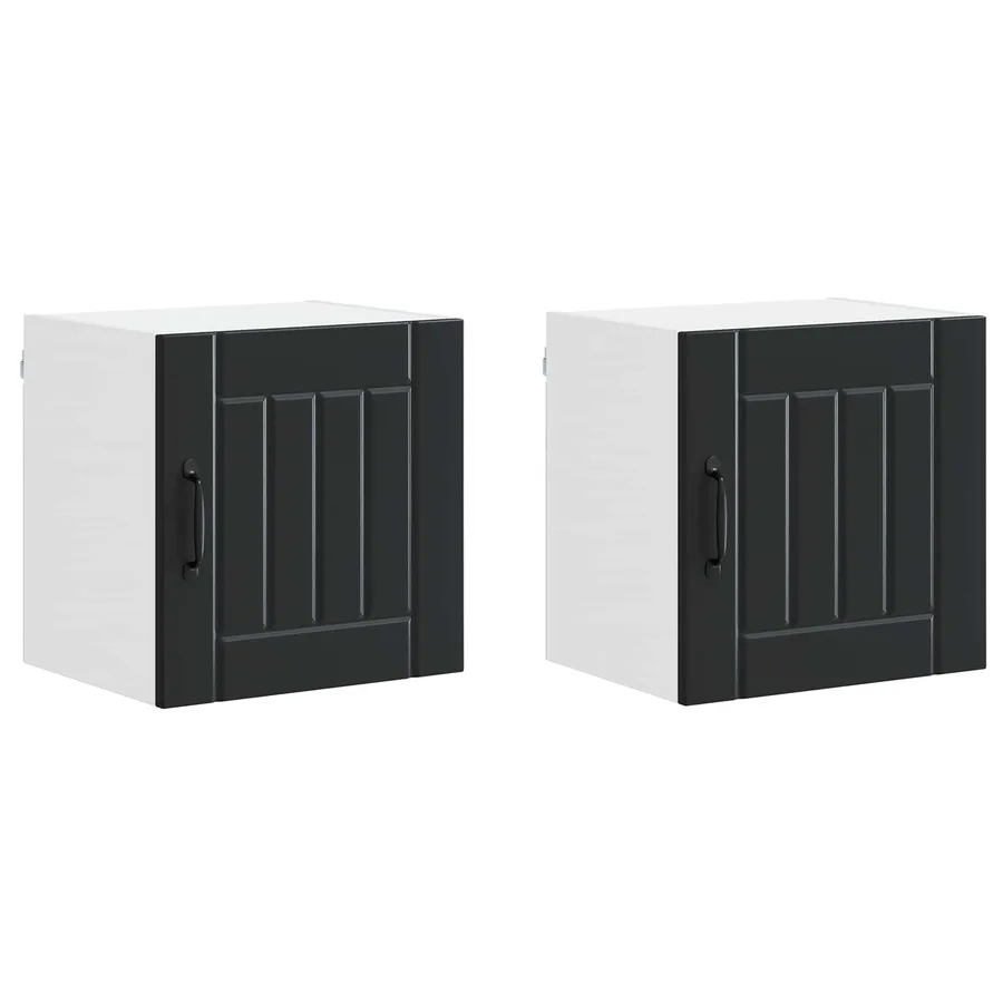 Meuble mural LUCCA 2 pcs Noir 40 x 31 x 40 cm Bois d'ingénierie - 2