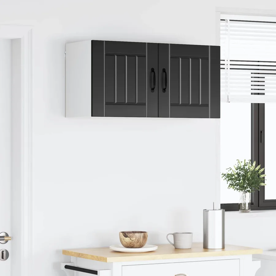 Meuble mural LUCCA 2 pcs Noir 40 x 31 x 40 cm Bois d'ingénierie - 4
