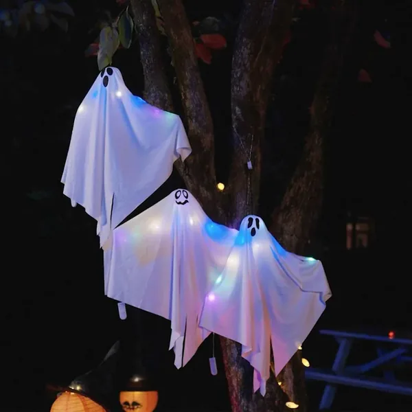 Fantôme Suspendu Halloween 3 pcs Blanc 52 x 62 cm Polyester