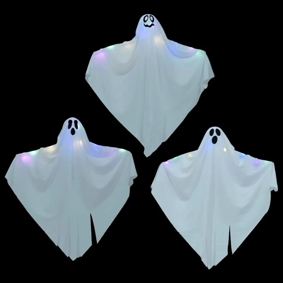 Fantôme Suspendu Halloween 3 pcs Blanc 52 x 62 cm Polyester - 4