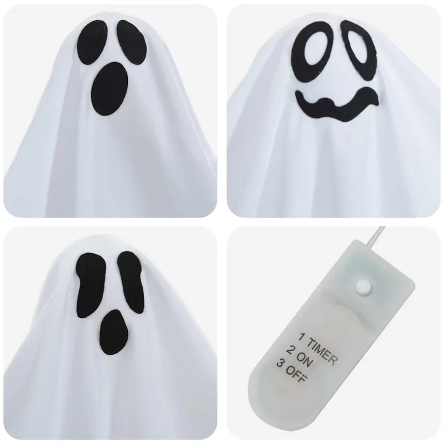 Fantôme Suspendu Halloween 3 pcs Blanc 52 x 62 cm Polyester - 5