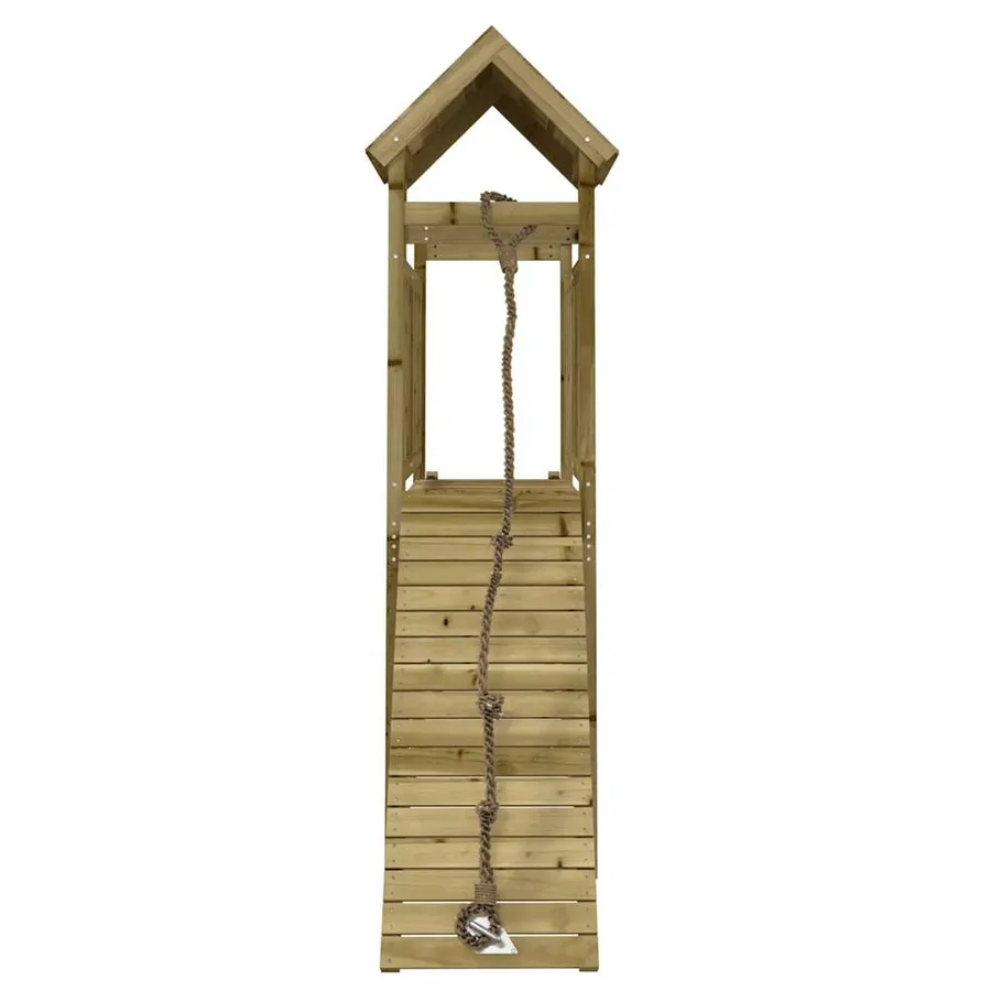 Maisonnette de jeu avec mur d'escalade bois de pin imprégné - 4