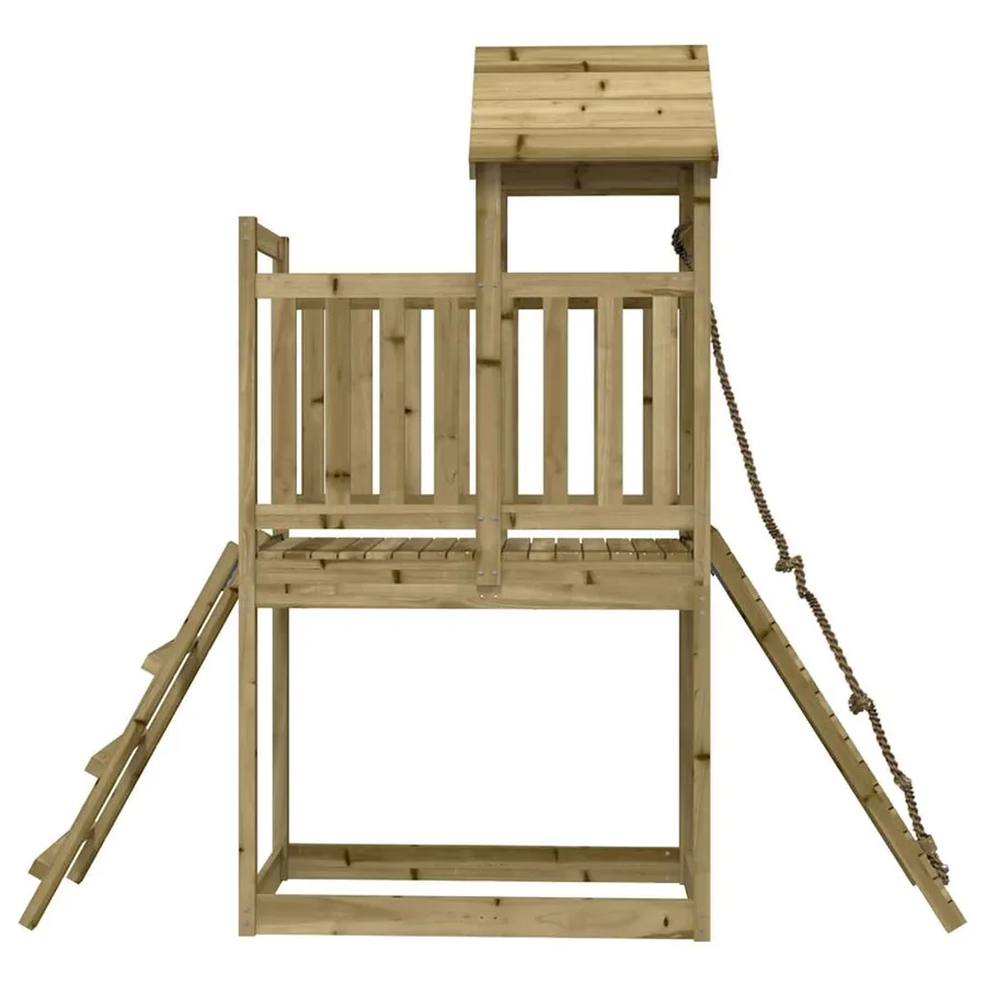 Maisonnette de jeu avec mur d'escalade bois de pin imprégné - 5