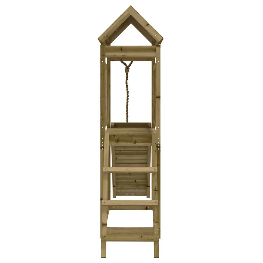 Maisonnette de jeu avec mur d'escalade bois de pin imprégné - 7
