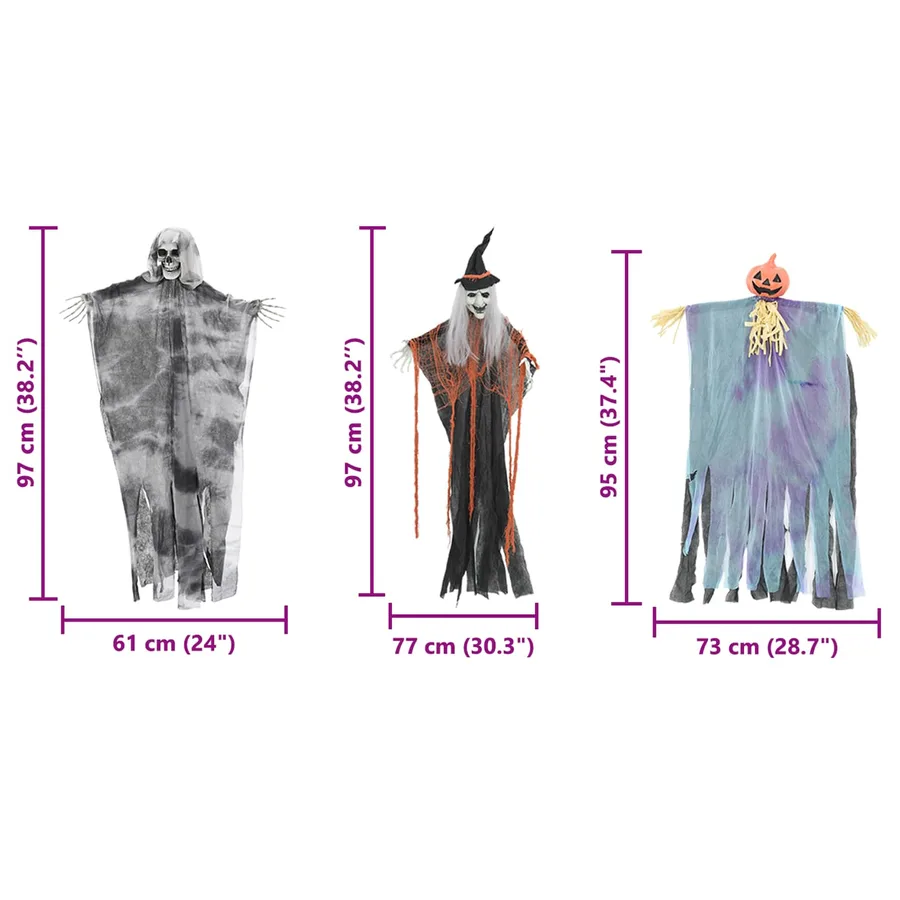 Fantôme Suspendu Halloween 3 pcs Multicolore 61 x 97 cm - 5