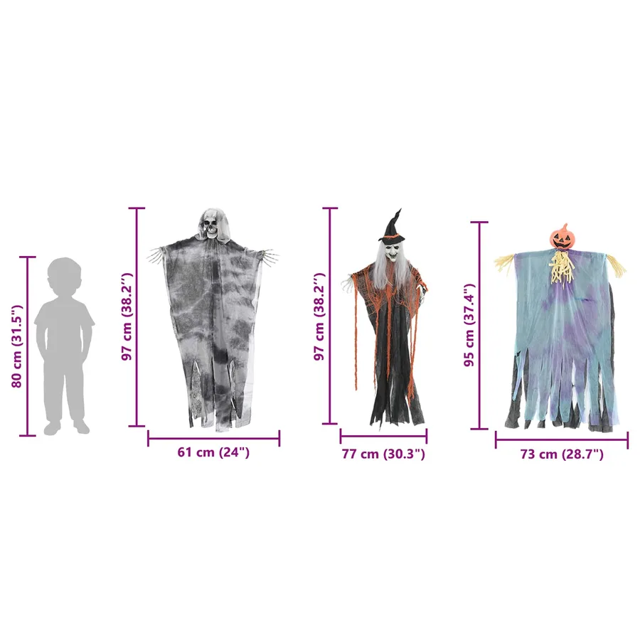 Fantôme Suspendu Halloween 3 pcs Multicolore 61 x 97 cm - 6