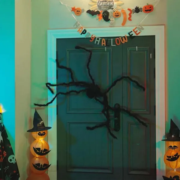 Décoration Araignée Halloween 3 pcs Noir 150 cm