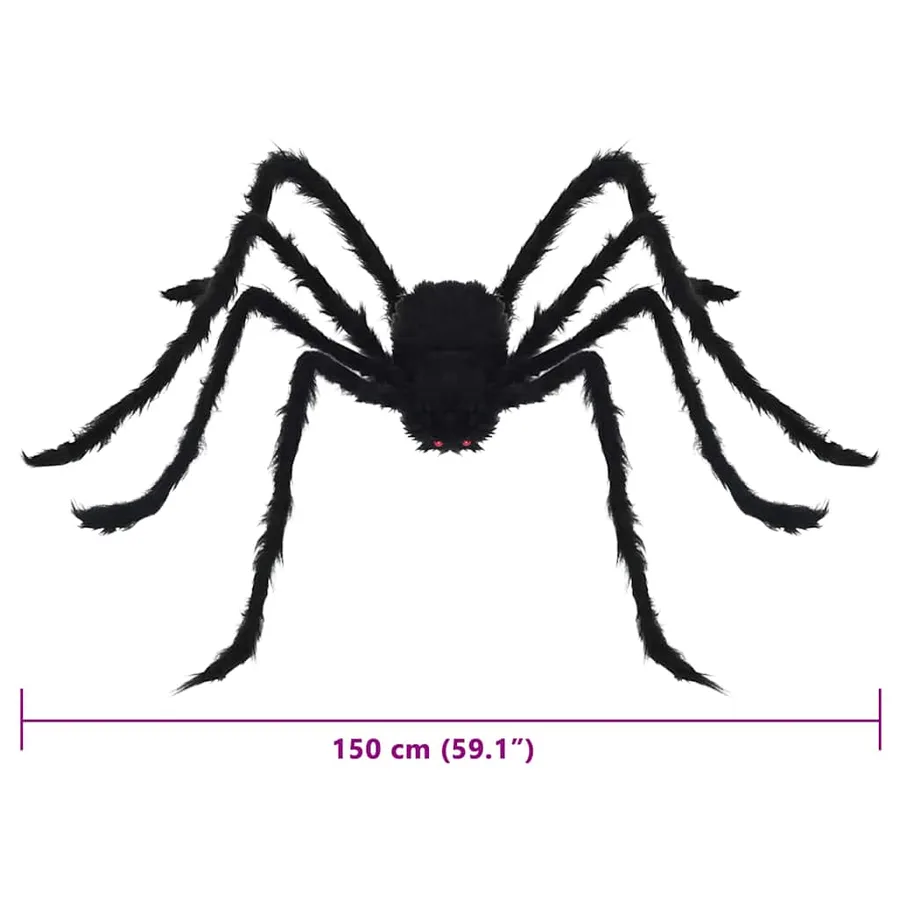 Décoration Araignée Halloween 3 pcs Noir 150 cm - 8