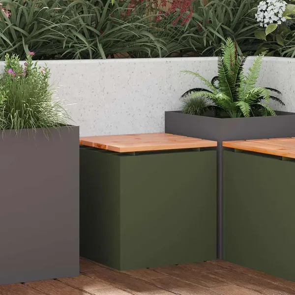 Banc de jardin Vert olive 40 x 40 x 43 cm Acier