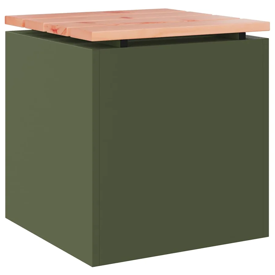 Banc de jardin Vert olive 40 x 40 x 43 cm Acier - 2