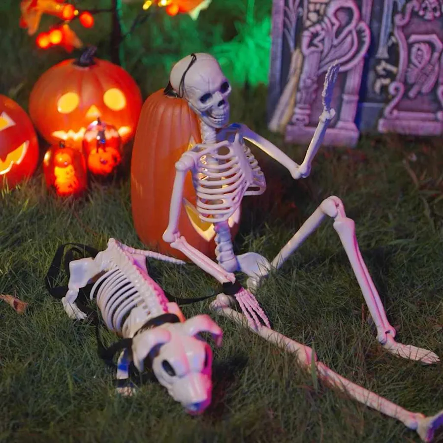 Squelette de décoration Halloween 2 pcs Blanc Polypropylène - 3