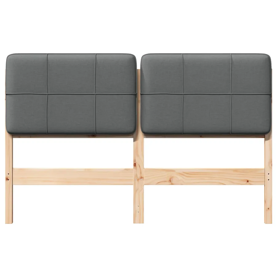 Tête de lit capitonnée Marron et gris clair 140 cm Pin massif - 4