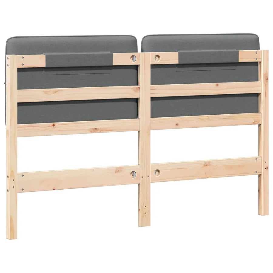 Tête de lit capitonnée Marron et gris clair 140 cm Pin massif - 6