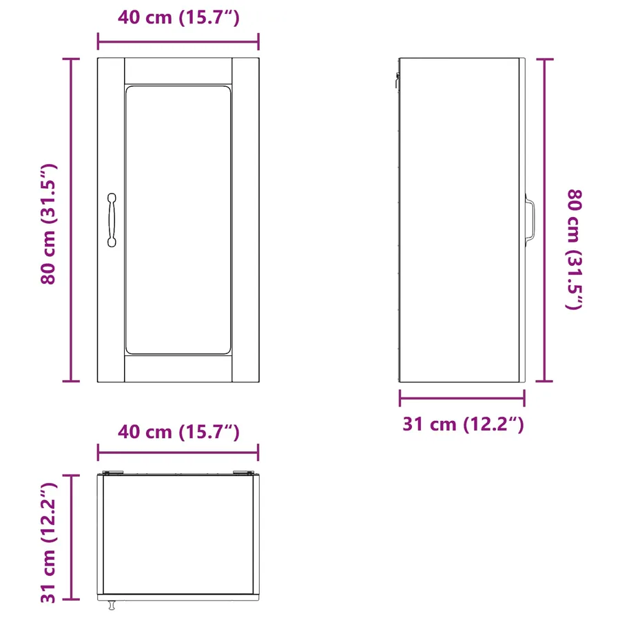 Cabinet en verre mural LUCCA 2 pcs Chêne artisanal - 11