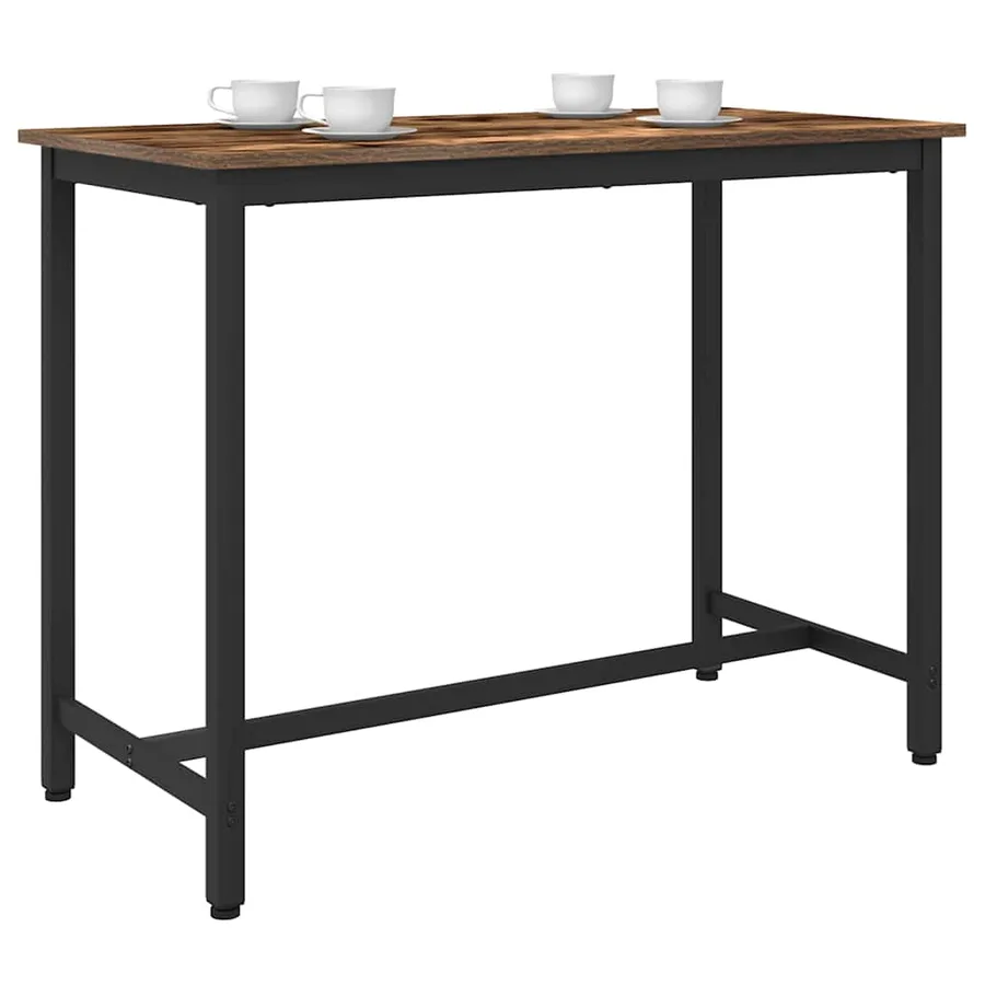 table Chêne fumé 100 x 50 x 76,5 cm Bois d'ingénierie et acier - 2
