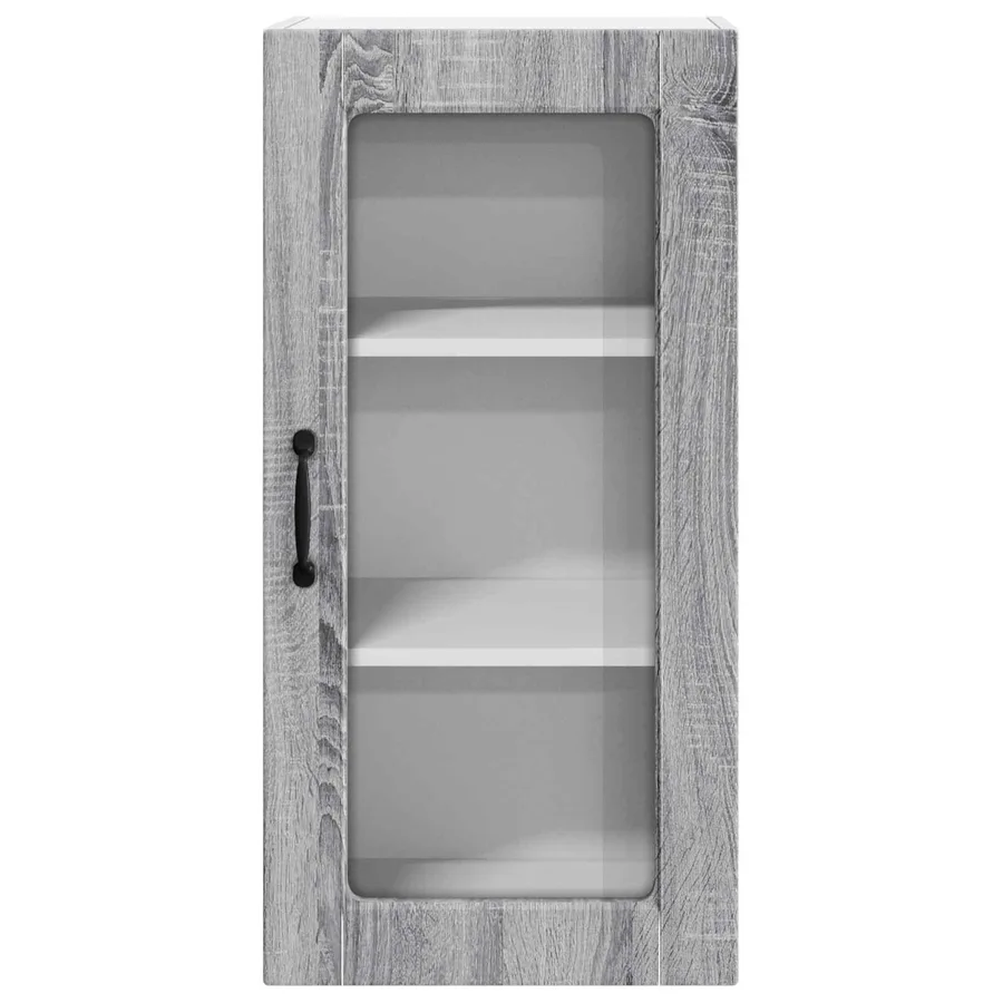 Cabinet en verre mural LUCCA 2 pcs Sonoma gris 40 x 31 x 80 cm - 6