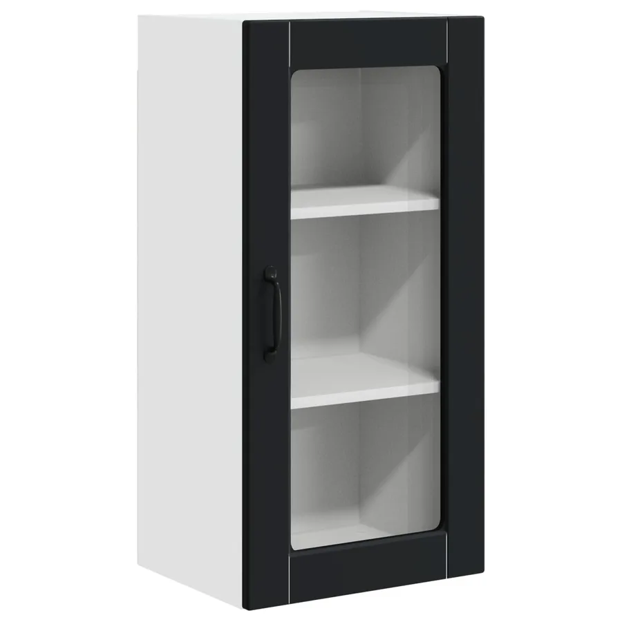 Cabinet en verre mural LUCCA Noir 40 x 31 x 80 cm - 2
