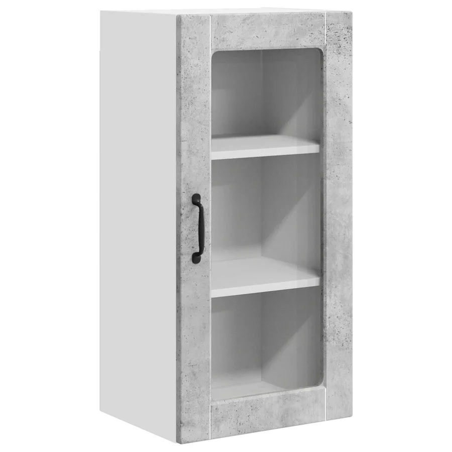 Cabinet en verre mural LUCCA Gris béton 40 x 31 x 80 cm - 2
